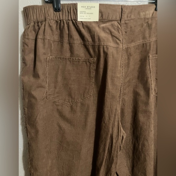 NWT Max Studio London Corduroy Cropped Wide Leg Pants  Plus 2X Brown MidRise - Picture 6 of 12